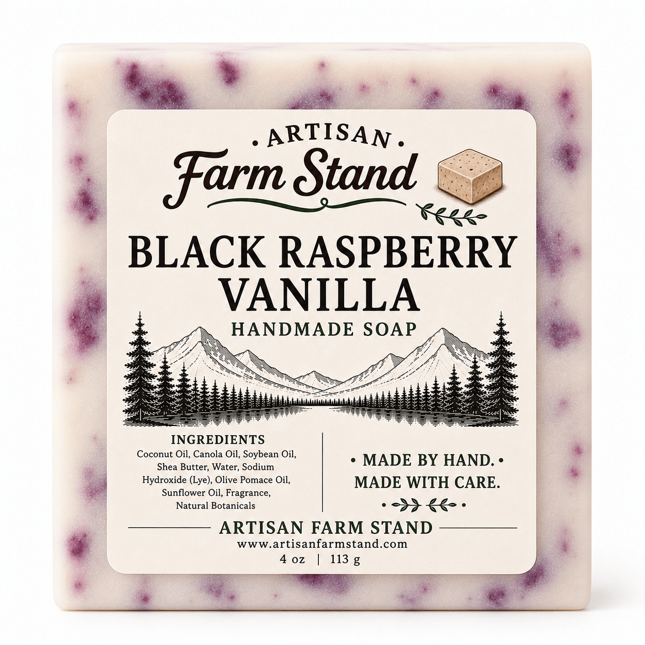 Black Raspberry Vanilla Bar Soap - Artisan Farm Stand
