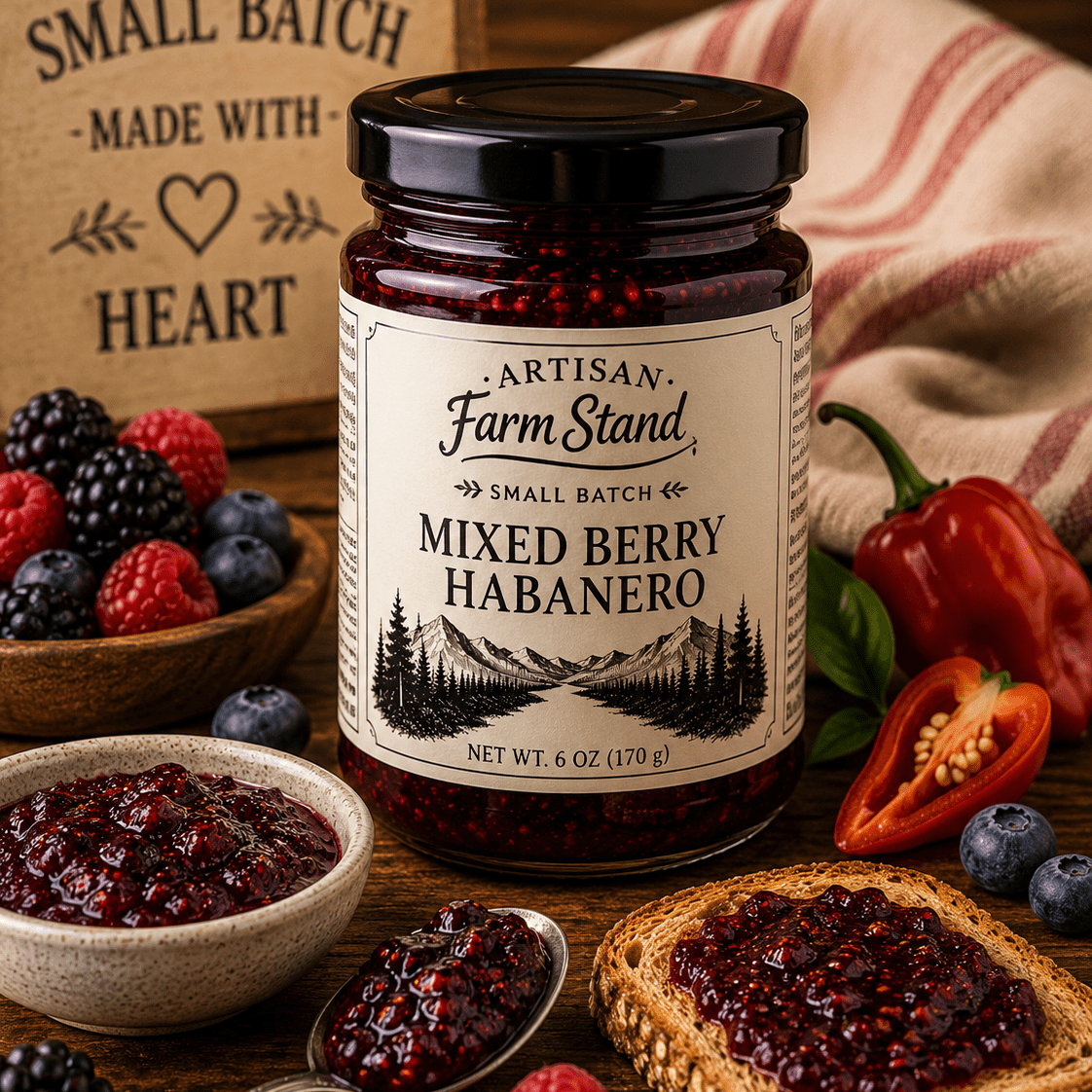 Mixed Berry Habanero Jam - Artisan Farm Stand