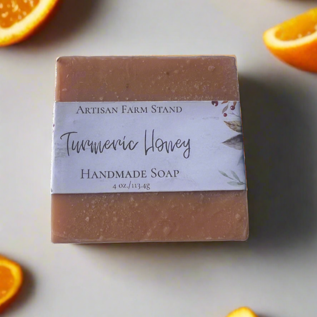 Turmeric Honey Soap Bar by Artisan Farm Stand, handmade and eco-friendly.