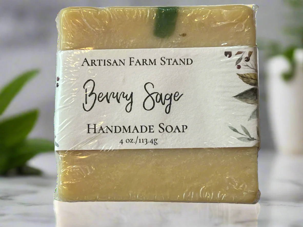 Berry Sage Bar Soap by Artisan Farmstand, featuring natural ingredients and sophisticated berry-sage aroma.