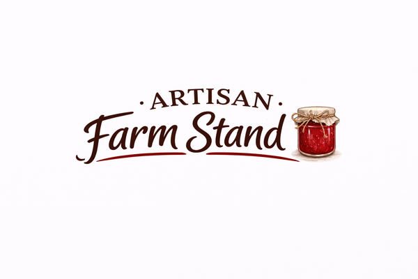 Artisan Farm Stand logo with a jar of jam on a white background