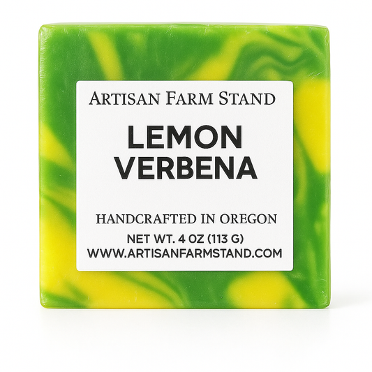 our Lemon Verbena Bar Soap captures the sparkling aroma of sun-kissed lemons blended with the soft herbal edge of verbena.