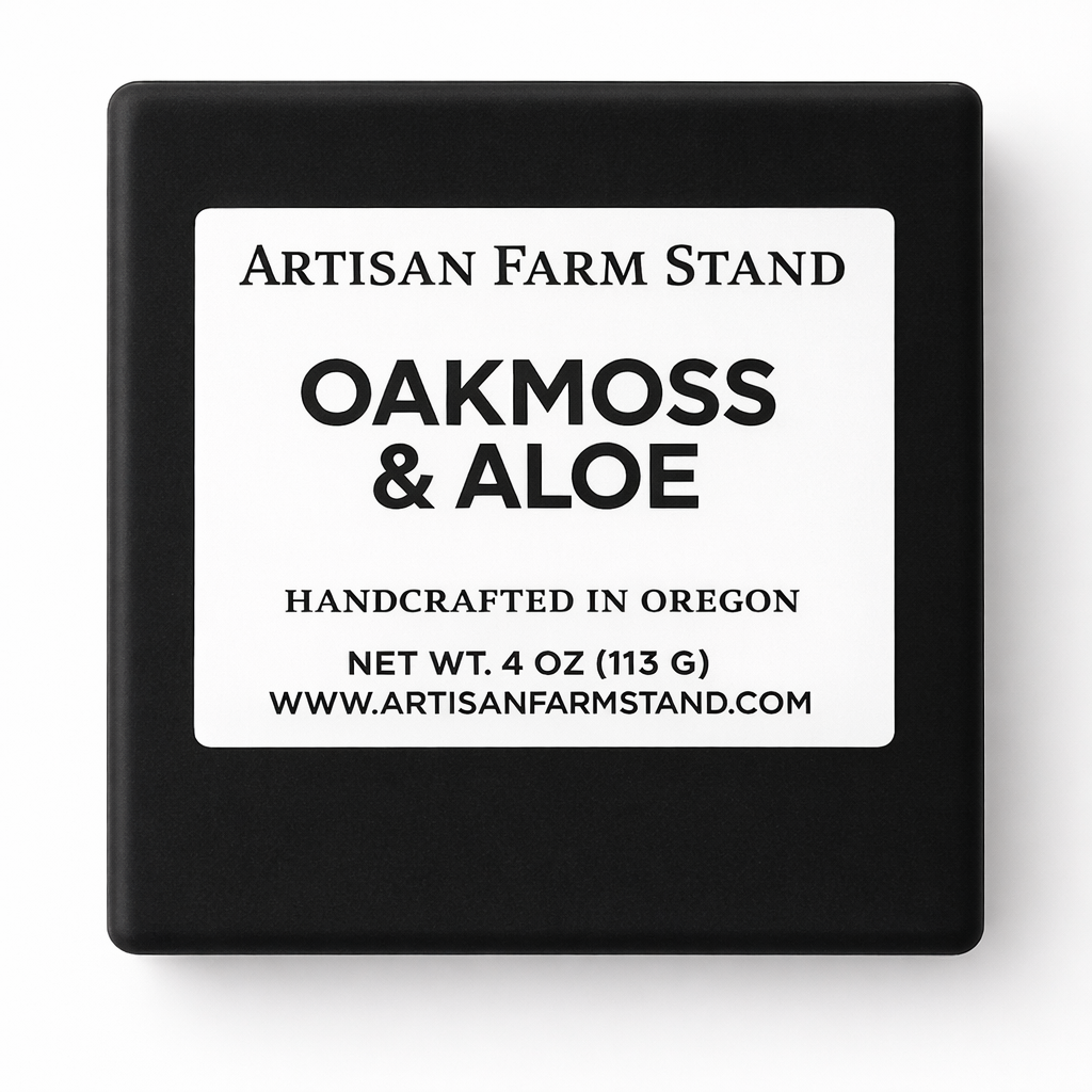  our Oak Moss &amp; Aloe Bar Soap blends earthy oak moss with the cool, calming essence of aloe for a fragrance that feels both clean and comforting. 