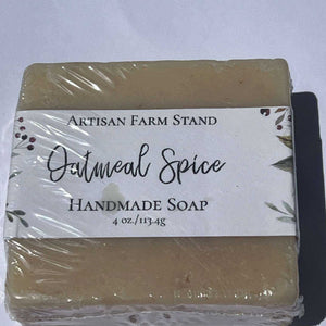 Oatmeal Spice Bar Soap by Artisan Farm Stand, 4 oz handmade soap in packaging.
