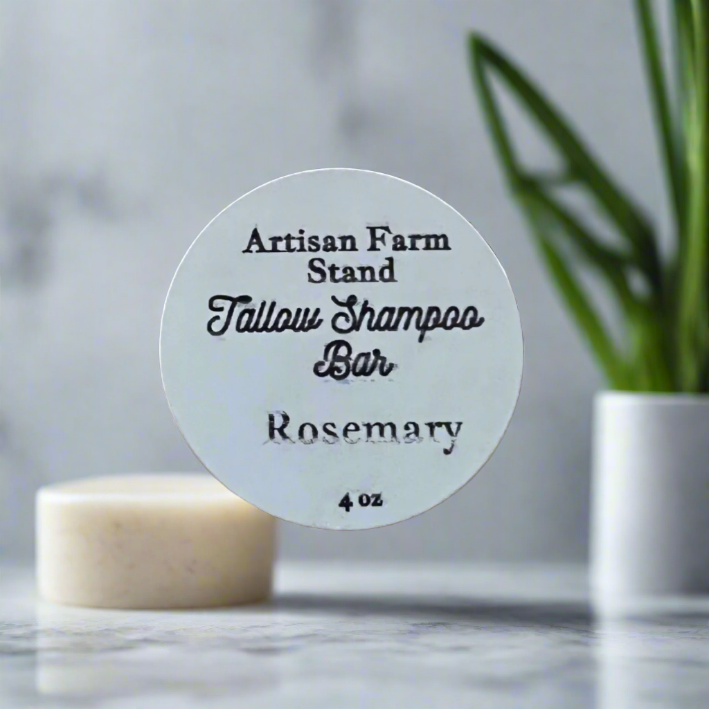 Rosemary Tallow Shampoo Bar with nourishing vitamins and rosemary essence