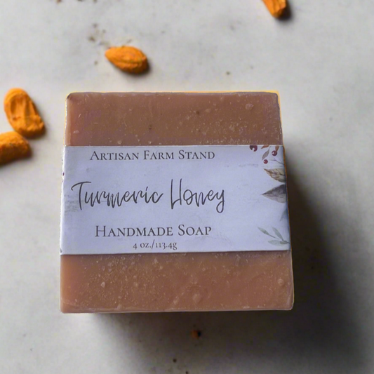 Turmeric Honey Soap Bar by Artisan Farm Stand, handmade and eco-friendly.