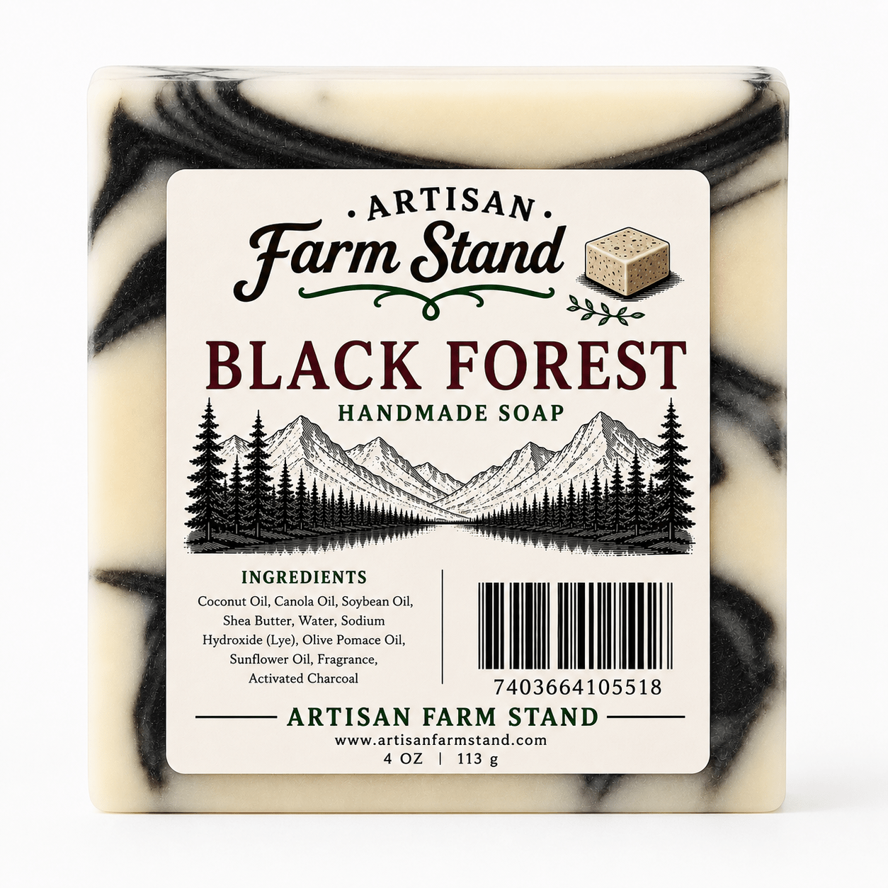 Artisan Farm Stand Black Forest Handmade Soap | Small Batch Artisan Soap | 4 oz - Artisan Farm Stand