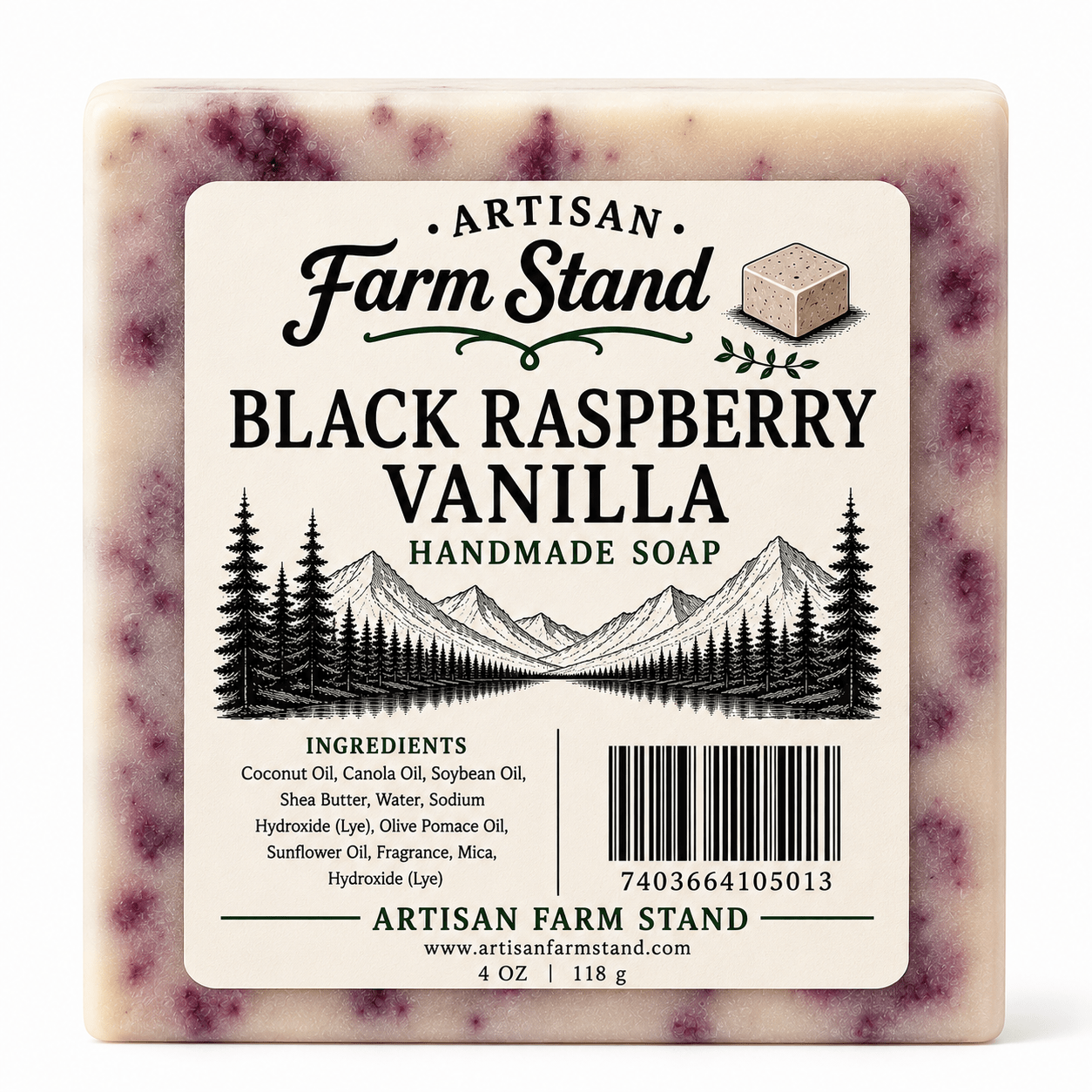 Artisan Farm Stand Black Raspberry Vanilla Handmade Soap | Small Batch Artisan Soap | 4 oz - Artisan Farm Stand