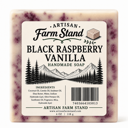 Artisan Farm Stand Black Raspberry Vanilla Handmade Soap | Small Batch Artisan Soap | 4 oz - Artisan Farm Stand