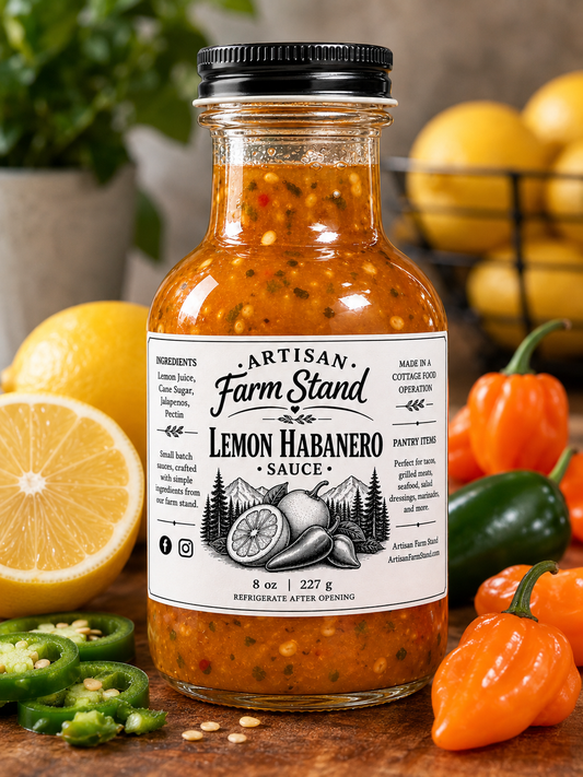 Artisan Farm Stand Lemon Habanero Sauce | Small Batch Sweet & Spicy Fruit Sauce | 8 oz - Artisan Farm Stand