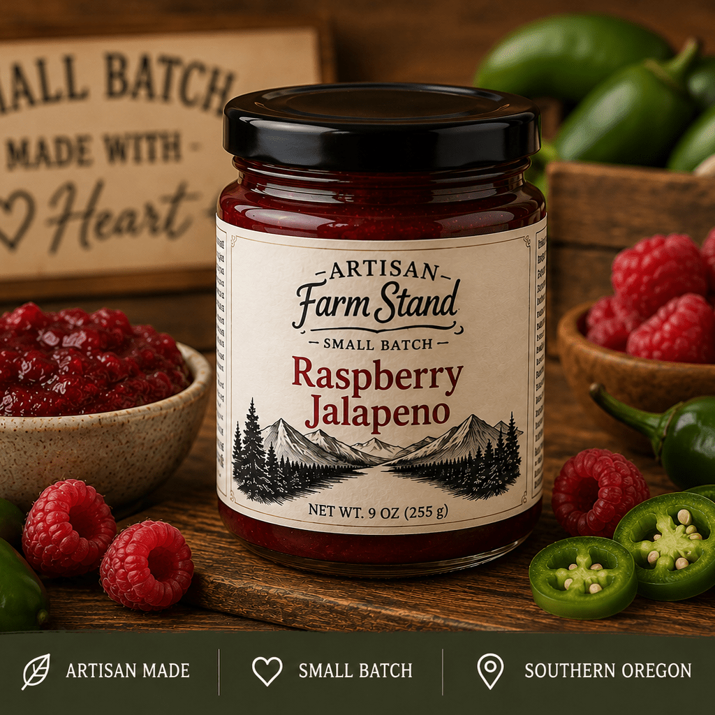 Artisan Farm Stand Raspberry Jalapeño Jam – Sweet & Spicy Small Batch Jam | 6 oz - Artisan Farm Stand
