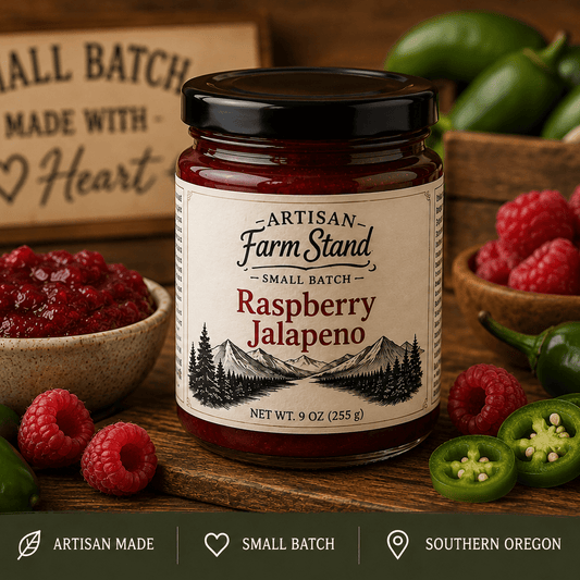 Artisan Farm Stand Raspberry Jalapeño Jam – Sweet & Spicy Small Batch Jam | 6 oz - Artisan Farm Stand