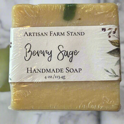 Berry Sage Bar Soap, artisan handcrafted with berries and sage for a gentle cleanse.