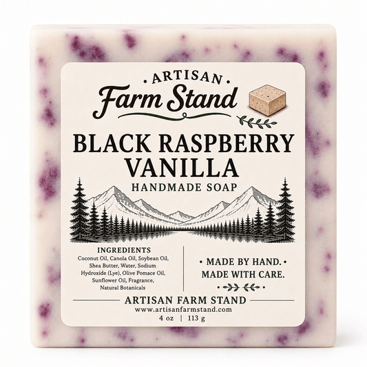 Black Raspberry Vanilla Bar Soap - Artisan Farm Stand