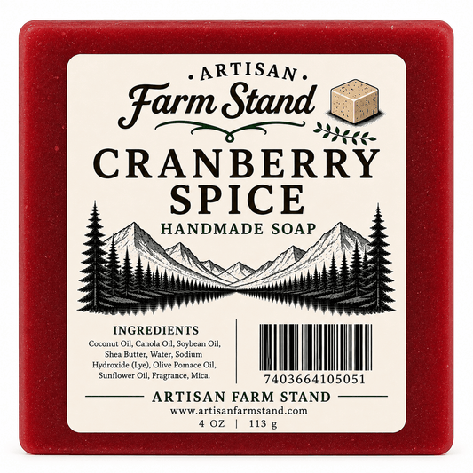 Cranberry Spice Handmade Soap – Warm Holiday Cranberry Scent | Artisan Farm Stand - Artisan Farm Stand