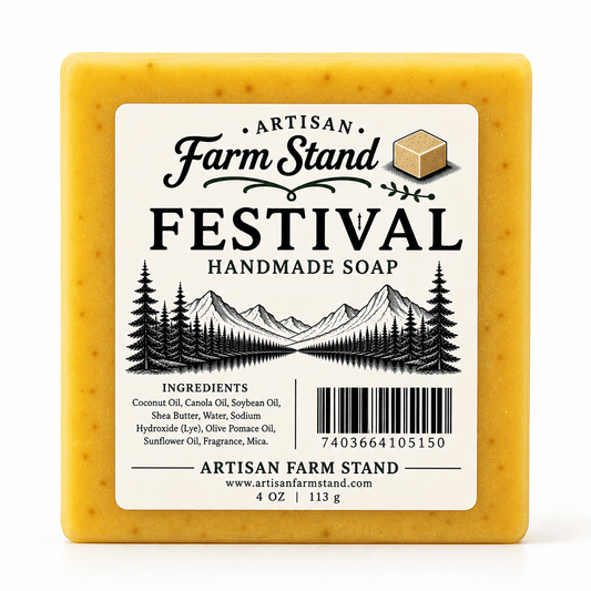 Festival Handmade Soap – Warm & Inviting Citrus-Inspired Artisan Bar | Artisan Farm Stand | 4 oz - Artisan Farm Stand