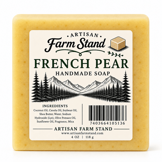 French Pear Handmade Soap – Fresh Pear Fragrance Artisan Soap Bar | Artisan Farm Stand | 4 oz - Artisan Farm Stand