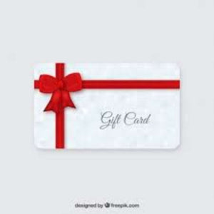 Artisan Farm Stand Gift Card with red ribbon design on white background.