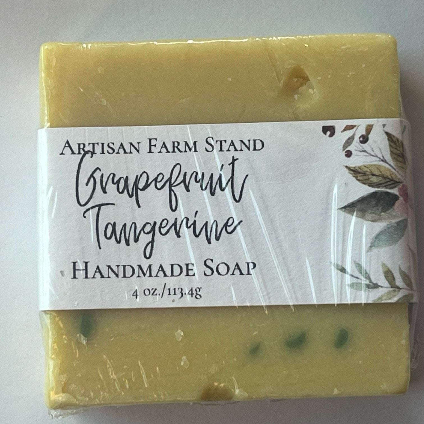 Grapefruit Tangerine Bar Soap, artisan handmade, 4 oz, revitalizing citrus scent, eco-friendly.
