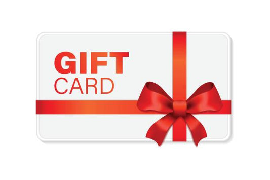 Gift card with a red ribbon on a white background