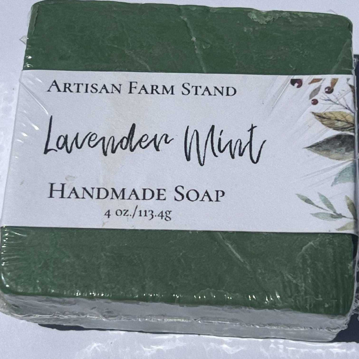 Lavender Mint Bar Soap by Artisan Farmstand, green handcrafted soap with natural ingredients.
