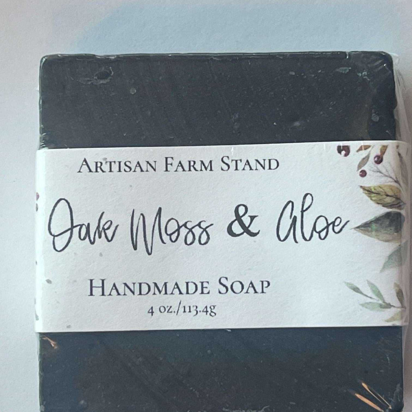 Oak Moss and Aloe Bar Soap by Artisan Farmstand, handcrafted, natural ingredients, earthy scent, 4 oz bar.